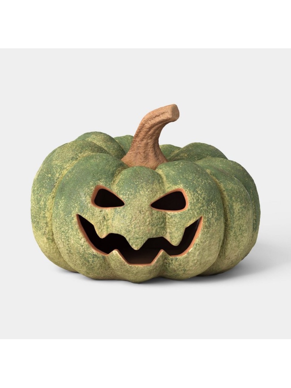 Large Terra-Cotta Pumpkin Decorative Sculpture Moss Green - Hyde and EEK!